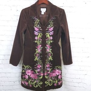 Live a Little corduroy embroidered jacket